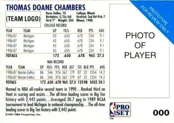 1991-92 Pro Set Prototypes #000 Thomas Doane Chambers Back