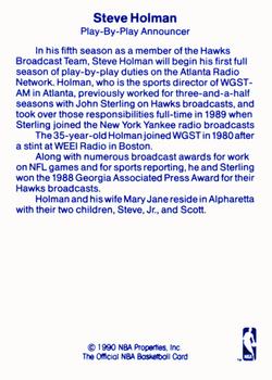 1989-90 Hoops - Announcers #NNO Steve Holman Back