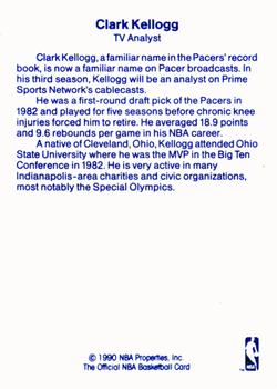 1989-90 Hoops - Announcers #NNO Clark Kellogg Back