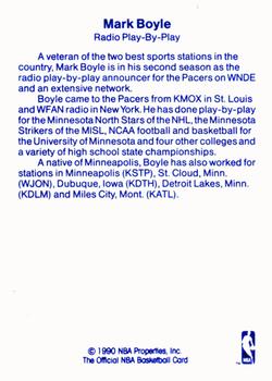 1989-90 Hoops - Announcers #NNO Mark Boyle Back