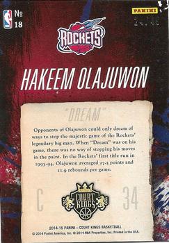 2014-15 Panini Court Kings - Also Known As #18 Hakeem Olajuwon Back