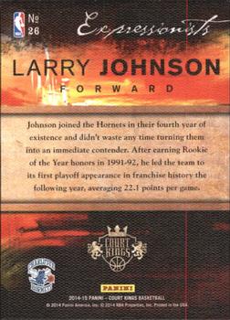 2014-15 Panini Court Kings - Expressionists #26 Larry Johnson Back