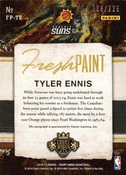 2014-15 Panini Court Kings - Fresh Paint Autographs #FP-TE Tyler Ennis Back