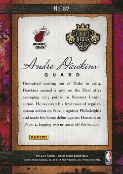 2014-15 Panini Court Kings - Remarkable Rookies #37 Andre Dawkins Back