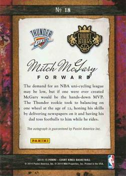 2014-15 Panini Court Kings - Remarkable Rookies Signatures #18 Mitch McGary Back