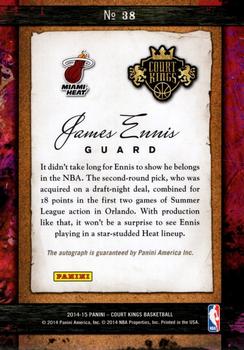 2014-15 Panini Court Kings - Remarkable Rookies Signatures #38 James Ennis Back