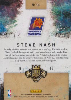 2014-15 Panini Court Kings - Rookie Royalty #19 Steve Nash Back