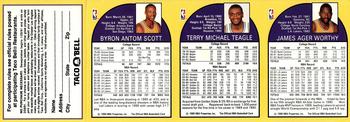 1990-91 Hoops Taco Bell Los Angeles Lakers - Panels #NNO James Worthy / Terry Teagle / Byron Scott Back