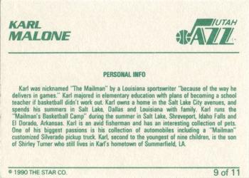 1990-91 Star Karl Malone #9 Karl Malone Back