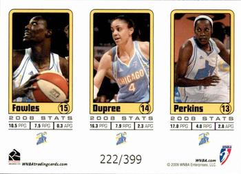 2009 Rittenhouse WNBA Series 1 #13 Jia Perkins / Candice Dupree / Sylvia Fowles Back