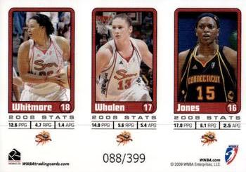 2009 Rittenhouse WNBA Series 1 #16 Asjha Jones / Lindsay Whalen / Tamika Whitmore Back