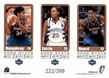 2009 Rittenhouse WNBA Series 1 #22 Alana Beard / Monique Currie / Tasha Humphrey Back
