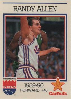 1989-90 Carl's Jr. Sacramento Kings #NNO Randy Allen Front