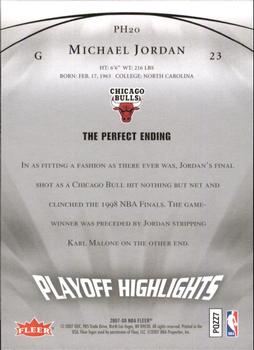 2007 Fleer Michael Jordan - Playoff Highlights #PH20 Michael Jordan Back