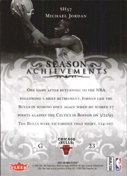 2007 Fleer Michael Jordan - Season Achievements #SH37 Michael Jordan Back