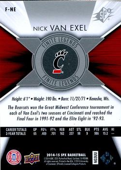2014-15 SPx - Finite Legends #F-NE Nick Van Exel Back