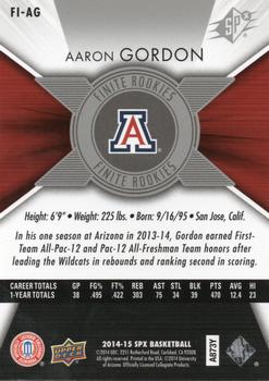 2014-15 SPx - Finite Rookies #FI-AG Aaron Gordon Back