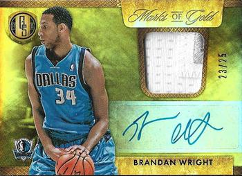 2014-15 Panini Gold Standard - Marks of Gold Jersey Autographs Prime #30 Brandan Wright Front