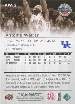 2014-15 Upper Deck NCAA March Madness - Sepia #AW-2 Antoine Walker Back