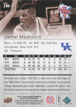 2014-15 Upper Deck NCAA March Madness - Sepia #JM-1 Jamal Mashburn Back