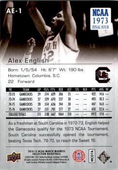2014-15 Upper Deck NCAA March Madness - Sepia #AE-1 Alex English Back