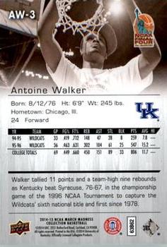 2014-15 Upper Deck NCAA March Madness - Sepia #AW-3 Antoine Walker Back