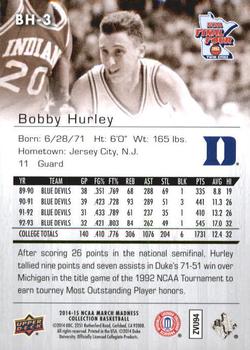 2014-15 Upper Deck NCAA March Madness - Sepia #BH-3 Bobby Hurley Back
