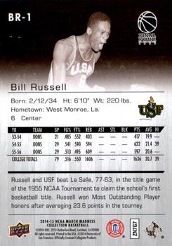 2014-15 Upper Deck NCAA March Madness - Sepia #BR-1 Bill Russell Back