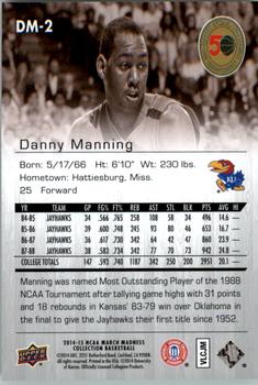 2014-15 Upper Deck NCAA March Madness - Sepia #DM-2 Danny Manning Back