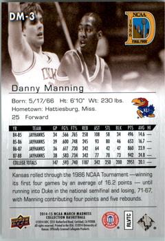 2014-15 Upper Deck NCAA March Madness - Sepia #DM-3 Danny Manning Back