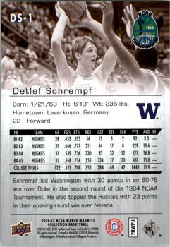 2014-15 Upper Deck NCAA March Madness - Sepia #DS-1 Detlef Schrempf Back