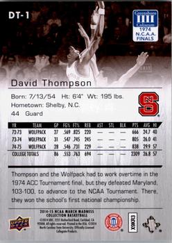 2014-15 Upper Deck NCAA March Madness - Sepia #DT-1 David Thompson Back