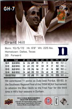 2014-15 Upper Deck NCAA March Madness - Sepia #GH-7 Grant Hill Back