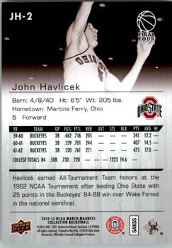 2014-15 Upper Deck NCAA March Madness - Sepia #JH-2 John Havlicek Back