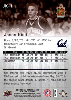 2014-15 Upper Deck NCAA March Madness - Sepia #JK-1 Jason Kidd Back