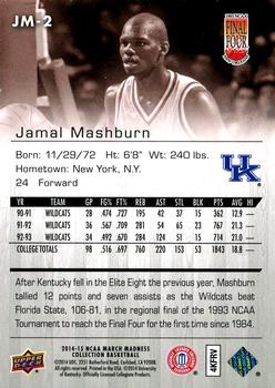 2014-15 Upper Deck NCAA March Madness - Sepia #JM-2 Jamal Mashburn Back
