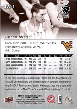 2014-15 Upper Deck NCAA March Madness - Sepia #JW-1 Jerry West Back