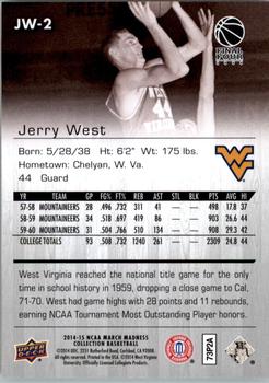 2014-15 Upper Deck NCAA March Madness - Sepia #JW-2 Jerry West Back