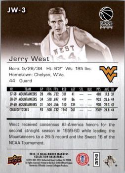 2014-15 Upper Deck NCAA March Madness - Sepia #JW-3 Jerry West Back