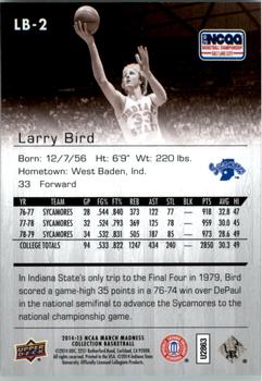 2014-15 Upper Deck NCAA March Madness - Sepia #LB-2 Larry Bird Back