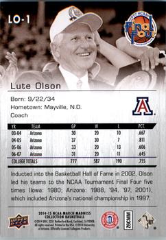 2014-15 Upper Deck NCAA March Madness - Sepia #LO-1 Lute Olson Back