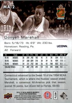 2014-15 Upper Deck NCAA March Madness - Sepia #MA-2 Donyell Marshall Back