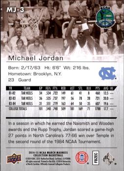2014-15 Upper Deck NCAA March Madness - Sepia #MJ-3 Michael Jordan Back