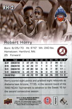 2014-15 Upper Deck NCAA March Madness - Sepia #RH-2 Robert Horry Back