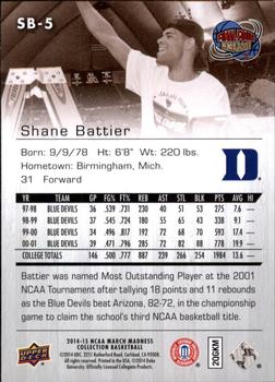 2014-15 Upper Deck NCAA March Madness - Sepia #SB-5 Shane Battier Back