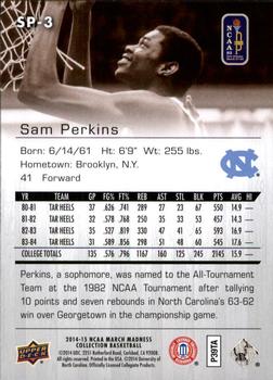 2014-15 Upper Deck NCAA March Madness - Sepia #SP-3 Sam Perkins Back