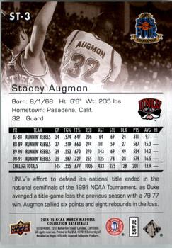 2014-15 Upper Deck NCAA March Madness - Sepia #ST-3 Stacey Augmon Back
