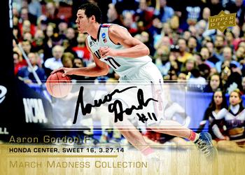 2014-15 Upper Deck NCAA March Madness - Gold Foil Autographs #AG-1 Aaron Gordon Front