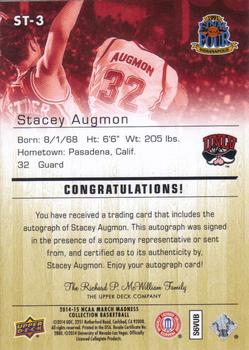 2014-15 Upper Deck NCAA March Madness - Gold Foil Autographs #ST-3 Stacey Augmon Back