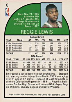 1991 Hoops 100 Superstars #6 Reggie Lewis Back